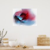 Wasserfarbe Natürliche Gebirgsvögel Sonnenuntergan Poster (Küche)