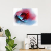 Wasserfarbe Natürliche Gebirgsvögel Sonnenuntergan Poster (Heimbüro)