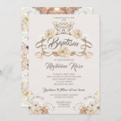 Wasserfarbe Natürliche getrocknete Blume Taufe Einladung (Vorne/Hinten)