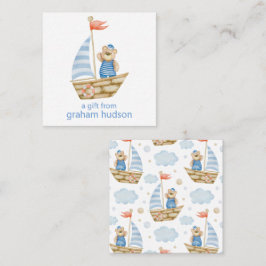 Wasserfarbe Nautische Bären Sailboat Geschenkanwei Mitteilungskarte