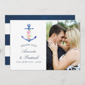 Wasserfarbe Nautische Hochzeit Vielen Dank Dankeskarte (Vorne/Hinten)