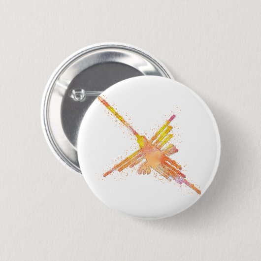 Wasserfarbe Nazca Hummingbird Button (Vorne & Hinten)