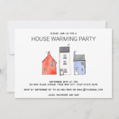 Wasserfarbe Neue Haustürwärmungspartei Einladung (Vorderseite)