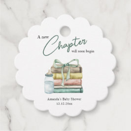 Wasserfarbe Neue Kapitel Babydusche Geschenkanhänger