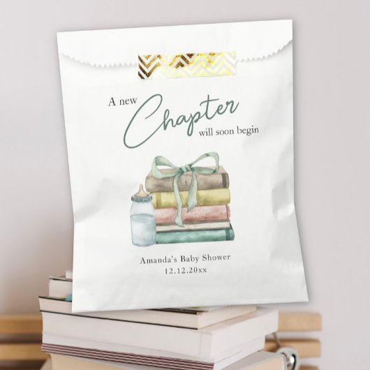 Wasserfarbe Neue Kapitel Babydusche Geschenktütchen