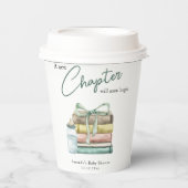 Wasserfarbe Neue Kapitel Babydusche Pappbecher (Vorderseite)