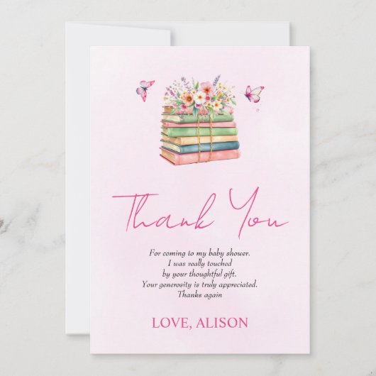 Wasserfarbe Neue Kapitel Mädchen Dusche Danke (Vorderseite)