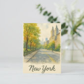 Wasserfarbe neue York Postkarte (Stehend Vorderseite)