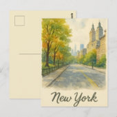 Wasserfarbe neue York Postkarte (Vorne/Hinten)