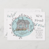 Wasserfarbe Neue Zuhause-Adresse, die wir verschob Ankündigungspostkarte (Vorne/Hinten)