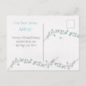 Wasserfarbe Neue Zuhause-Adresse, die wir verschob Ankündigungspostkarte (Rückseite)