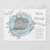 Wasserfarbe Neue Zuhause-Adresse, die wir verschob Ankündigungspostkarte (Vorderseite)