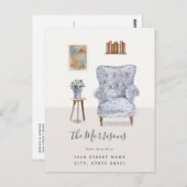 Wasserfarbe Neue Zuhause Änderung der Adresse Postkarte (Vorne/Hinten)