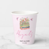 Wasserfarbe Neues Kapitel Beginnt Mädchen-Dusche Pappbecher (Rückseite)