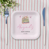 Wasserfarbe Neues Kapitel Beginnt Mädchen-Dusche Pappteller