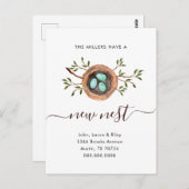 Wasserfarbe Neues Nest Änderung der Adresse in Bew Postkarte (Vorne/Hinten)