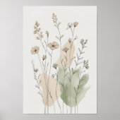Wasserfarbe neutrale Wildblume 5 Poster (Vorne)