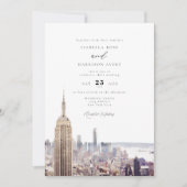 Wasserfarbe New York City Skyline-Malerei Hochzeit Einladung (Vorderseite)
