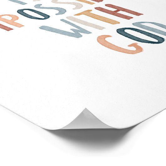 Wasserfarbe nichts unmöglich Poster (Ecke)