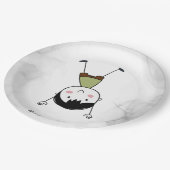 Wasserfarbe Niedlich Auf dem Kopf Klettkrug schön Pappteller (Schrägansicht)