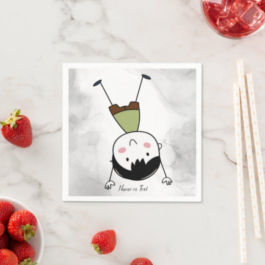 Wasserfarbe Niedlich Auf dem Kopf Klettkrug schön Serviette (Beispiel)