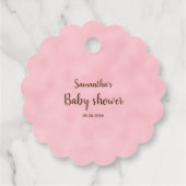 Wasserfarbe Niedlich Baby Elephant Pink Babydusche Geschenkanhänger (Rückseite)