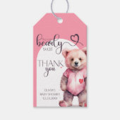 Wasserfarbe niedlich Bär Babydusche Danke Geschenkanhänger (Vorderseite)