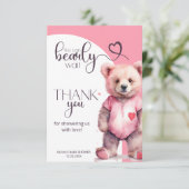 Wasserfarbe niedlich Bär Babydusche Danke Karte (Stehend Vorderseite)