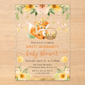 Wasserfarbe Niedlich BläsernBaby Fox Babydusche Acryleinladungen (Vorderseite)