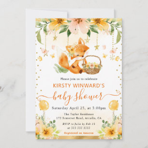 Wasserfarbe Niedlich BläsernBaby Fox Babydusche Einladung