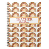 Wasserfarbe Niedlich Boho Pastel Teacher Rainbow Notizblock (Vorderseite)