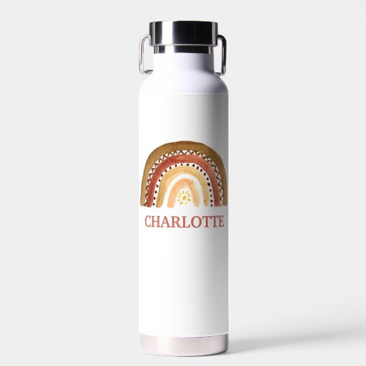 Wasserfarbe Niedlich Boho Pastell Kinder Moderner  Trinkflasche (Vorne)