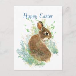 Wasserfarbe Niedlich Bunny Rabbit Happy Oaster Feiertagspostkarte