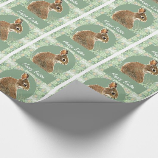 Wasserfarbe Niedlich Bunny Rabbit Happy Oaster Geschenkpapier (Ecke)