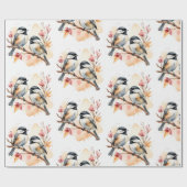 Wasserfarbe Niedlich Chickadee Bird Art: Geschenkpapier (Flach)