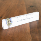 Wasserfarbe Niedlich Chickadee Bird Arte e Cultura Namensplakette (Seite)