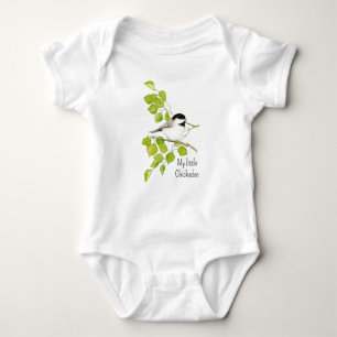 Wasserfarbe Niedlich Chickadee Bird My Little Chic Baby Strampler