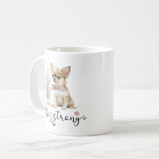 Wasserfarbe niedlich Chihuahua Seien Sie stark kal Kaffeetasse (Vorderseite Links)