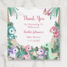 Wasserfarbe Niedlich Dinosaur Girl Babydusche