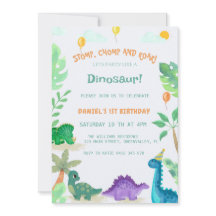 Wasserfarbe Niedlich Dinosaurier 1. Geburtstag Ein