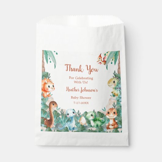Wasserfarbe Niedlich Dinosaurier Kinderdusche Geschenktütchen (Vorderseite)