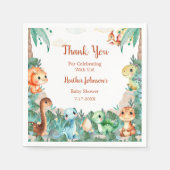 Wasserfarbe Niedlich Dinosaurier Kinderdusche Serviette (Vorderseite)