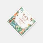 Wasserfarbe Niedlich Dinosaurier Kinderdusche Serviette (Ecke)