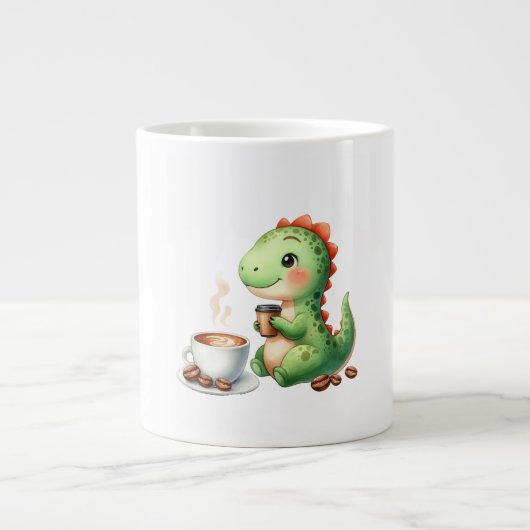 Wasserfarbe Niedlich Dinosaurier T Rex Trinkkaffee Jumbo-Tasse (Vorderseite)