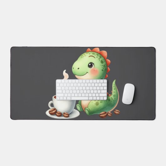 Wasserfarbe Niedlich Dinosaurier T Rex Trinkkaffee Schreibtischunterlage (Tastatur & Maus)