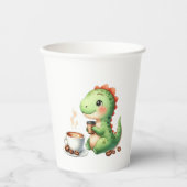 Wasserfarbe Niedlich Dinosaurier T Rex Trinkpapier Pappbecher (Vorderseite)