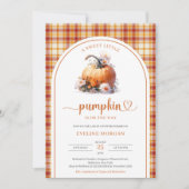Wasserfarbe niedlich Ein süßer Kürbisfall kariert Einladung (Vorderseite)