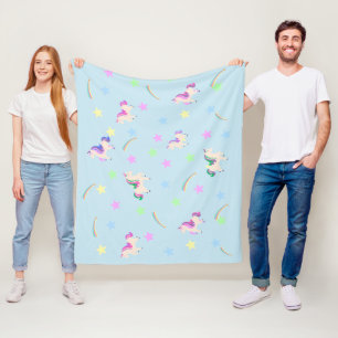 Wasserfarbe niedlich Einhorn Regenbogensterne Must Fleecedecke