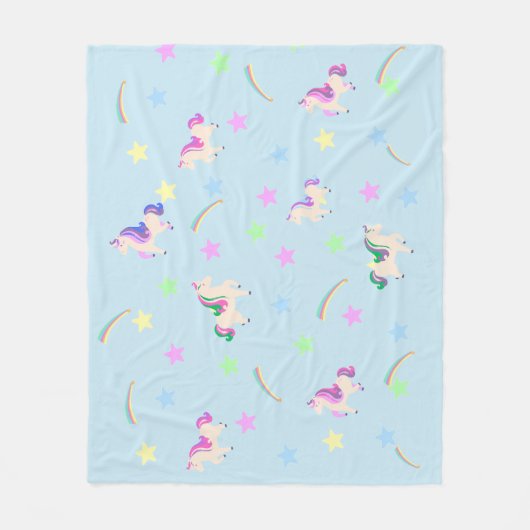 Wasserfarbe niedlich Einhorn Regenbogensterne Must Fleecedecke (Vorderseite)