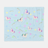 Wasserfarbe niedlich Einhorn Regenbogensterne Must Fleecedecke (Vorderseite (Horizontal))